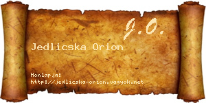 Jedlicska Orion névjegykártya